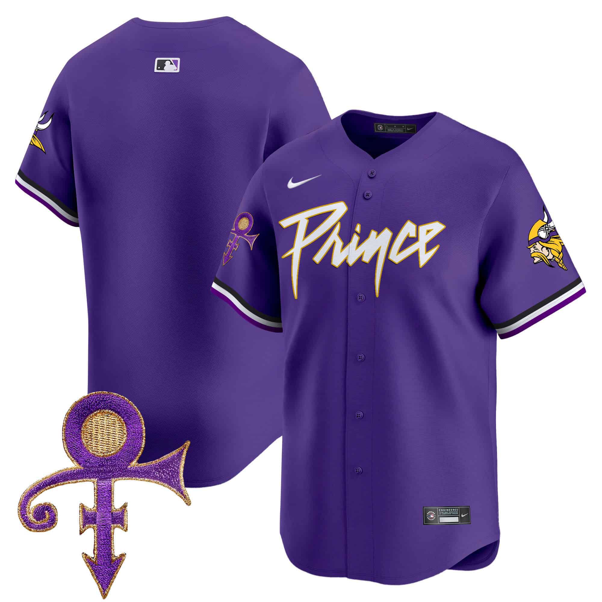 Men Minnesota Vikings Blank Purple 2024 Nike Prince Patch Vapor Premier Limited NFL Jersey style 1